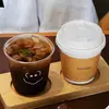 Copo de Café Descartável Espessado Anti-Escaldante Papel Kraft com Tampa Copo de Embalagem para Chá com Leite Bebida Quente Para Levar Comercial