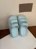 Pantuflas Antideslizantes de Suela Gruesa con Doble Hebilla para Mujer, Calzado Casual de Otoño para Exteriores, Calzado Suave de Suela Blanda Resistente al Desgaste para Playa, Aumento de Altura, Venta al por Mayor