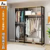 Arara de Roupas de Chão Guarda-Roupa Aberto Prateleira de Armazenamento de Metal Casa Quarto Montagem Closet Armário de Armazenamento Cabideiro