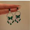 Pendientes Largos con Borla de Flor de Zirconia con un Toque de Lujo Ligero y de Alta Gama, Pendientes de Artesanía Pesada Estilo Bosque, Modernos y de Diseño Único