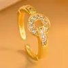 Anillo Giratorio de la Fortuna de Nuevo Estilo Transfronterizo Europeo y Americano con Microincrustaciones de Cobre Chapado en Oro de 18 Quilates Anillo de Moneda de Cobre Accesorio Versátil