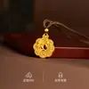 Colar com Pingente de Orquídea Vazada em Filigrana Estilo Antigo de Prata Pura 999 para Mulheres, Corrente de Suéter de Alto Padrão Novo Estilo Chinês, Presente de Dia das Mães