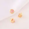 Acessórios de joias semiacabados no atacado material metal cravejado zircônia Pingente de coração pingente para colar pulseira brincos diy