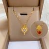 [Acero de titanio] Collar elegante y brillante con forma de corazón de amor de lujo, lleno de microincrustaciones de diamantes, para mujer, con colgante simple.