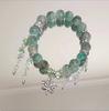 Pulseira Mori Esmalte Borboleta Verde Pulseira Meia Pulseira para Homens e Mulheres Temperamento Trendy Cristal Branco para Melhores Amigos Acessórios
