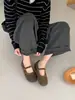 Zapatos planos estilo retro Mary Jane para mujer, nueva colección otoño 2026, punta redonda, estampado de lunares, piel suave, mocasines casuales