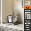 Suporte para panelas para guardar utensílios de cozinha, prateleira de aço inoxidável para cozinha, prateleira de armazenamento multicamadas para debaixo da pia, armário doméstico com compartimentos internos