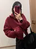 26 Nuevo Producto de Otoño AL Chaqueta Corta Deportiva Casual Versátil de Moda Trendy con Cuello de Lana de Cordero 8122