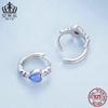 Pendientes Evelle de plata de ley s925 con ópalo morado y hebilla en forma de corazón, combinables, con forma de corazón, joyería para mujer BSE865