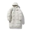 Chaqueta de algodón gruesa a prueba de frío de longitud media hasta la rodilla para hombre, nuevo estilo de invierno, repelente al agua, cálida, holgada, con capucha, abrigo de algodón Q