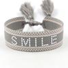 Pulsera de estilo étnico bohemio bordada con cinta, pulsera de moda con cinta de color, correa de muñeca tejida, pulsera genial para parejas