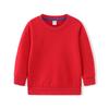 Moletom Infantil, Algodão Puro, Primavera e Outono, Tecido Felpado Fino, Cor Sólida, Liso, Gola Redonda, Sem Capuz, Roupa Infantil, Roupa de Baixo, Transfronteiriço