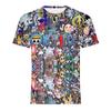 Amazon Comercio Exterior Explosiones Camiseta Impresión 3D Tendencia Europea y Americana Camiseta de Manga Corta para Hombre Una Pieza Camiseta Casual para Hombre