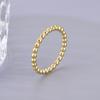 Anillo J19 de acero de titanio y oro de 18K, moda transfronteriza Europa y Estados Unidos, personalidad, cuentas geométricas simples de 2MM, pareja