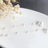 Nafoge plata al por mayor pendientes de plata de ley 925 con perla natural pequeña pendientes largos de borla de plata de moda