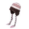 Gorro de lana de punto de felpa de otoño e invierno con costuras multicolores y protección para los oídos a prueba de frío, gorro Lei Feng para niños, gorro pequeño con marea