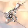 Colar de moissanita de imitação de 2 quilates feminino banhado a platina pt950 corrente clavicular oito corações oito flechas pingente de zircônia joia