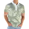 2025 Amazon Verão Masculino Casual Gola Lapela Estampado 3D Manga Curta Camisa Polo Masculina Tamanho Grande Top Havaiano