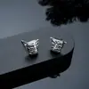 Brincos de Sacerdote de Oração Sanxingdui Transfronteiriços para Homens, Estilo Retrô Artístico, Presilhas Magnéticas para Orelha com Máscara de Olho Vertical, Brincos da Moda