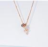 Collar con colgante de oro rosa, rubí, perla y diamante, cadena de clavícula, oferta transfronteriza de AliExpress.