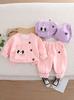 Conjunto para Bebê Menina Recém-Nascido e Criança Pequena Roupas Primavera & Outono 2025 0-6 Anos Conjunto Casual de Moletom Infantil Conjunto de Duas Peças Estilo Ocidental 3