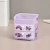Porta lápices de plástico transparente de dibujos animados multifuncional al por mayor caja de almacenamiento de barril de lápiz de plástico de crema linda creativa para niños DIY