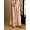 Producto original*** Gangazo: Pantalones anchos bordados estilo chino para mujer, de una sola capa fina de algodón y lino cómodos para verano, rectos