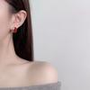 Pendientes Doudou color rojo vino de Ambiente Otoñal e Invernal Moda Retro Elegante Estilo Hong Kong Pendientes de Alta Gama Agujas de Plata 925 para Mujer