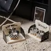 Plato de Cena para Mascotas, Mesa de Comedor para Gatos Antivuelco, Mesa de Comedor para Perros Pequeños y Medianos, Estante de Almacenamiento Ajustable, Mesa de Comedor para Mascotas