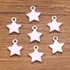 8 Colores 11*14mm Joyería de Aleación DIY Estrella de Cinco Puntas Colgante Geométrico Esmalte Blanco K Encanto Joyería Accesorios para Uñas