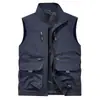 Chaleco para Hombre de Bolsillos Múltiples para Exteriores de Secado Rápido Nuevo Primavera y Otoño Casual Transpirable Delgado Chaleco de Pesca Gilet