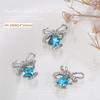 Internet celebridade liga acessórios de unhas luz de luxo brilhante oceano azul diamante arco prego decorações desgaste acessórios de unhas