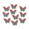 Colgante de mariposa de color acrílico de aleación, accesorios de joyería para bricolaje, pulsera, collar, pendientes, colgante al por mayor