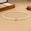 Colar de pérolas trevo de quatro folhas, moda de luxo leve, novo modelo 2026, estilo nicho, toque de alta qualidade, corrente para clavícula, presente para namorada