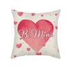 Funda de almohada de lino para el Día de San Valentín transfronterizo rosa amor Amazon hogar coche sofá dormitorio funda de almohada Venta al por mayor