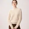 Elegante de Luxo Leve 100% Caxemira Camada Base Feminina Outono Inverno Solto Emagrecimento Ombro Raglã Malha Macia e Lisa Suéter Quente
