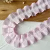 Acessórios com Renda, Renda Franzida Xadrez Vermelho, Bainha de Saia DIY, Borda de Punho, Material Pregueado