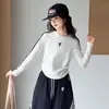 Conjunto Deportivo Casual de Primavera y Otoño para Niñas 2026 Camiseta Básica a la Moda y Pantalones de Pierna Ancha Conjunto de Dos Piezas Simple de Estilo Coreano de Moda