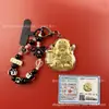 Llavero de tela con logo de empresa personalizado Cadena para teléfono móvil Angela Lámina de oro puro Oro 999 Regalo de aniversario