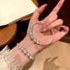 ¡Diamante Estrella de Luz de Luna! Pulsera Abierta Incrustada con Perlas, de Aspecto Lujoso y de Gama Alta, Joyería Estilo Vintage Francés al por Mayor