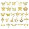 Accesorios para joyería DIY colgante de circonita microincrustada accesorios para collar serie Mariposa Libélula baño de oro de 18 quilates