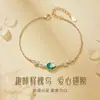Pulsera de Plata de Ley S925 con Eucalipto Azul y Pájaro para Niñas, Lujo Accesible de Nicho, Pulsera de Diseño Dulce, Regalo de Cumpleaños para Novia