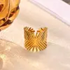 Anillo Cruzado de Acero Inoxidable Chapado en Oro de 18 Quilates, Estilo Nuevo Europeo y Americano, para Mujer, Versátil para el Uso Diario, Joyería de Anillo Abierto Simple y a la Moda
