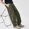 Pantalones de senderismo de seda de hielo de secado rápido, soft shell para hombre, verano, finos, retro americano, rectos, tipo cargo, holgados, de pierna ancha