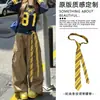 Corbata de Raya Estilo Universitario Cinturón Cadena de Cintura para Mujer 2025 Nuevo Estilo Bufanda Accesorios para la Cintura Bufanda de Seda Sexy