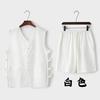 Traje Tang Masculino para Meia-idade e Idosos Conjunto de Colete de Verão Masculino Traje de Pai para Pessoas Idosas Colete de Verão para Avô Roupas Hanfu