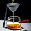 Infusor de té sin perforaciones, infusor de té de taza de ceremonia de alta gama, separador integrado de té y agua, filtro de piedra mineral, soporte para preparar té