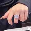Casa de Subastas Christie's 0.2 mil millones Mismo Diamante Amarillo Artificial Corte Flor de Hielo Anillo Forma Cuadrada Larga y Delgada Diamante Rosa Blanco de Alto Carbono Anillo para Mujer