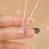 Colar Feminino Damila Prata de Lei S925 Corte Floco de Neve Redondo Ponta de Estrela Moda Leve Luxo Diamante Brilhante Tendência Corrente Simples para Clavícula