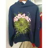 Original éxito de taquilla de ultramar 450G sudadera con capucha de terciopelo para pastel grueso para hombre estampado de espuma araña sudaderas Sp5der